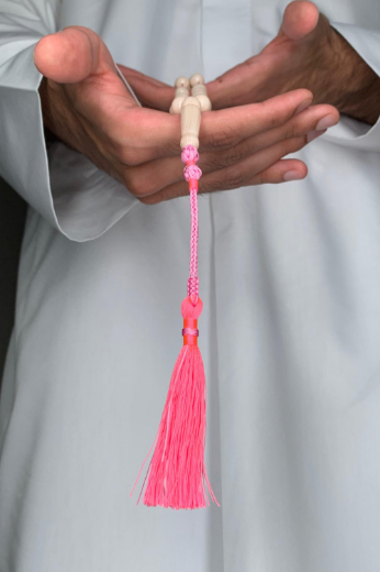 Picture of Belgian Bakelite off-white top pink